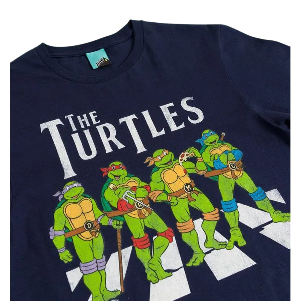 Navy - Side - Teenage Mutant Ninja Turtles Unisex Adult Abbey Road T-Shirt