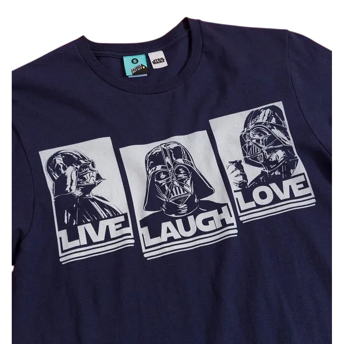 Blue - Side - Star Wars Unisex Adult Live Laugh Love Darth Vader T-Shirt