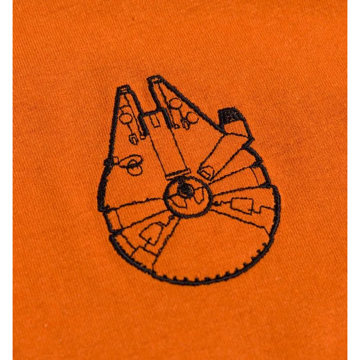 Orange - Back - Star Wars Unisex Adult Millennium Falcon Embroidered Heavyweight T-Shirt