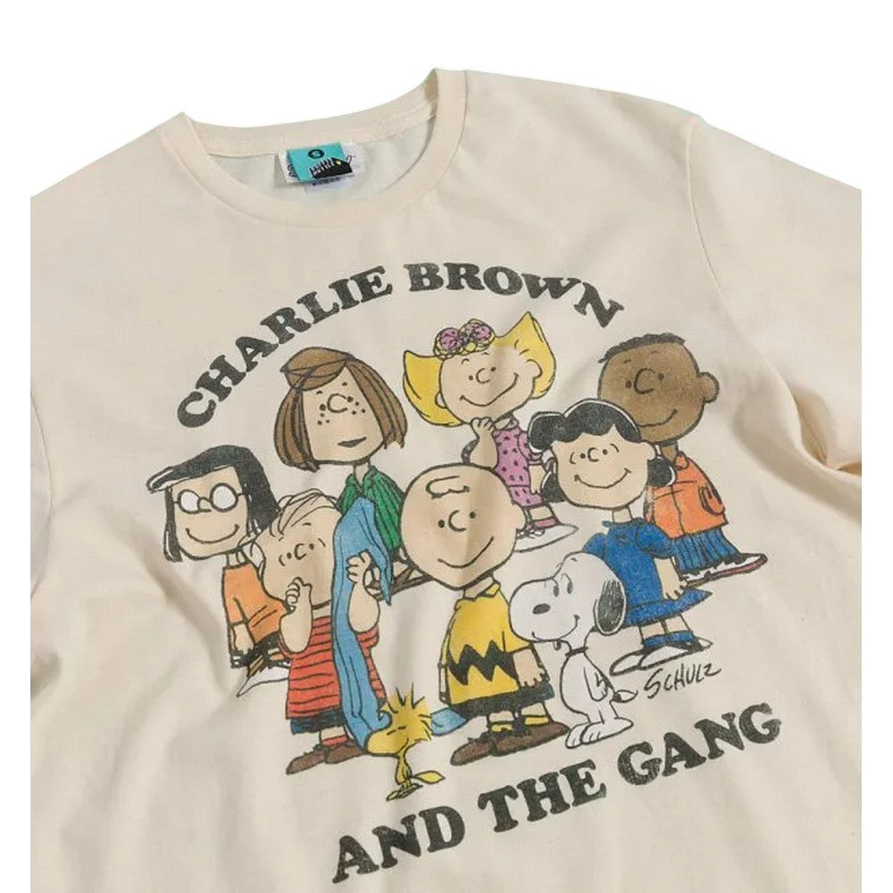 Beige - Side - Peanuts Unisex Adult Charlie And The Gang T-Shirt