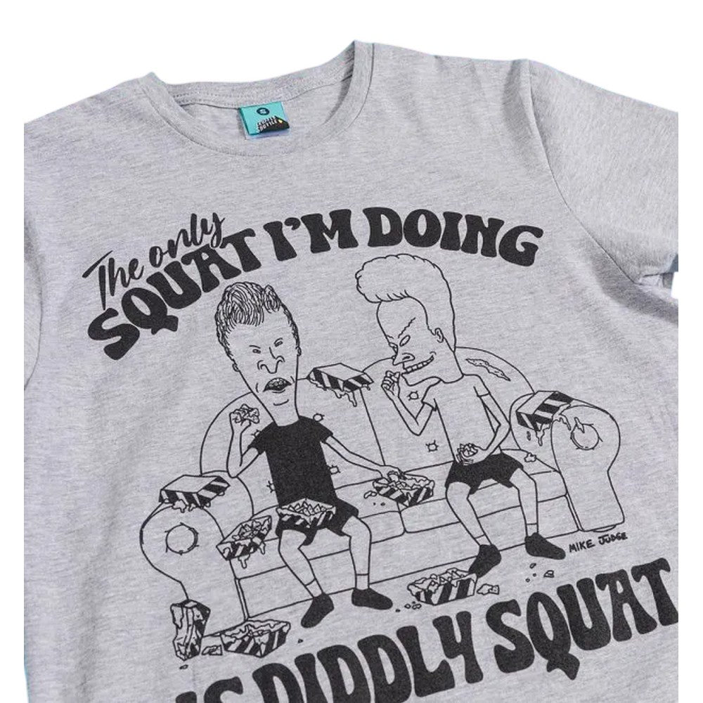 Grey - Side - Beavis & Butthead Unisex Adult Diddly Squat T-Shirt