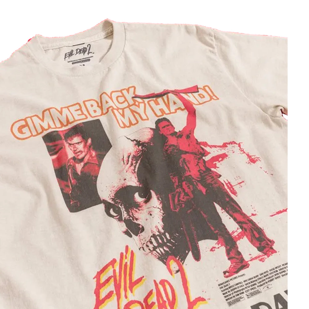 Beige - Side - Evil Dead 2 Unisex Adult Dead By Dawn T-Shirt
