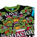 Black - Side - Teenage Mutant Ninja Turtles Unisex Adult Have A Bodacious Christmas Knitted Jumper