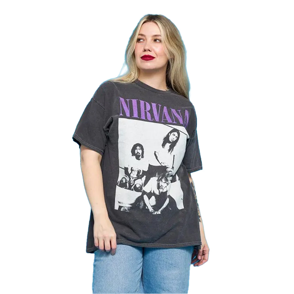 Black - Lifestyle - Nirvana Unisex Adult Vintage Wash T-Shirt