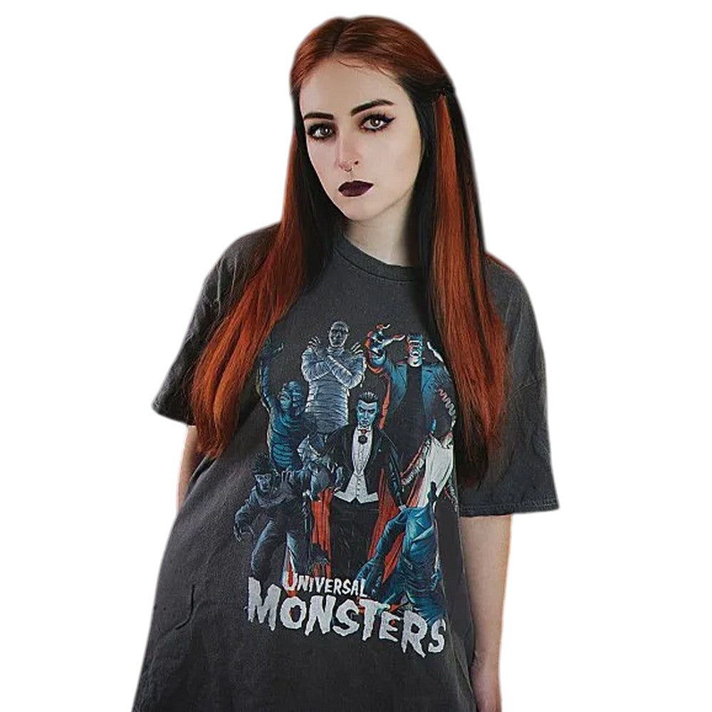Charcoal - Lifestyle - Universal Monsters Unisex Adult Vintage Wash T-Shirt