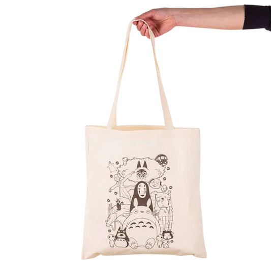 Ecru-Beige - Front - Ghibli Gang Tote Bag