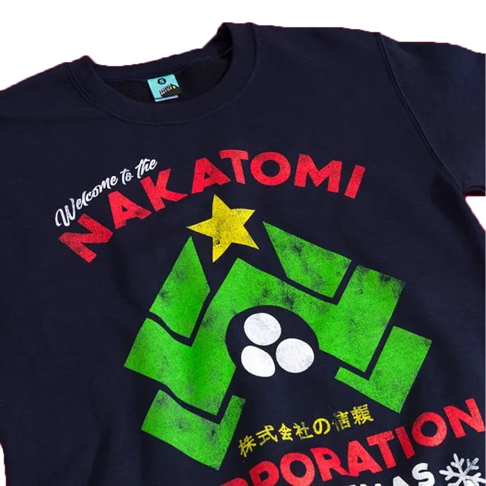 Navy Blue - Side - Die Hard Unisex Adult Nakatomi Corparation Christmas Sweatshirt