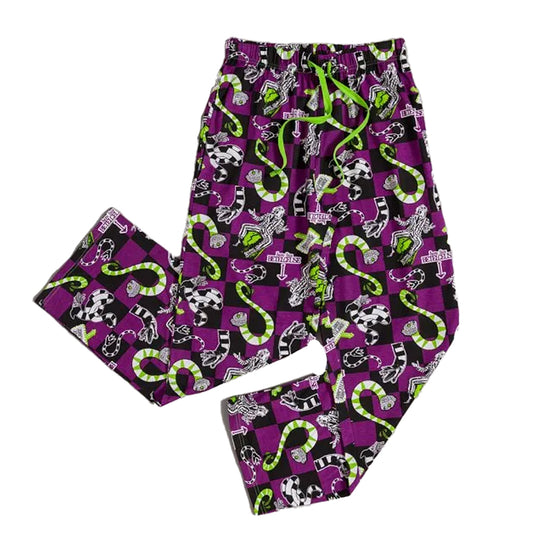 Purple - Front - Beetlejuice Unisex Adult All-Over Print Sandworm Lounge Pants