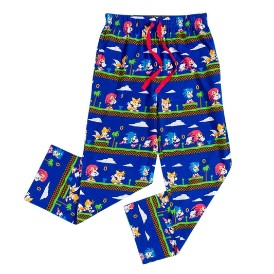 Blue - Front - Sonic The Hedgehog Mens Pixel Lounge Pants
