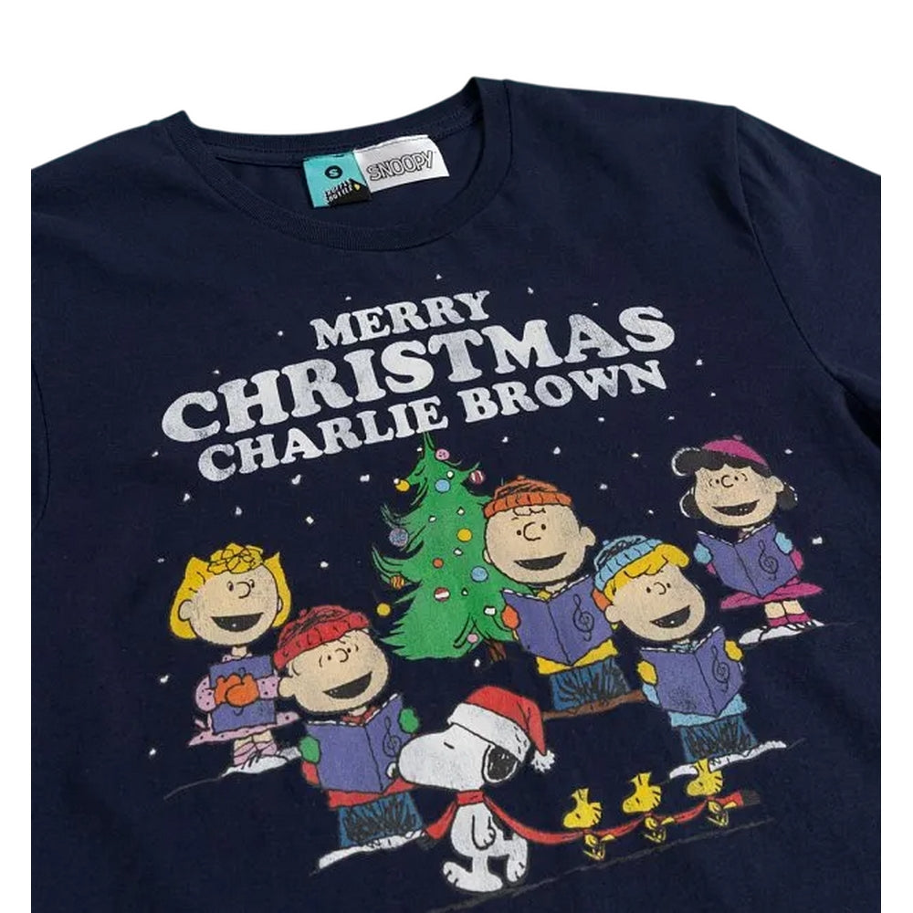 Blue - Side - Peanuts Unisex Adult Charlie Brown Christmas T-Shirt