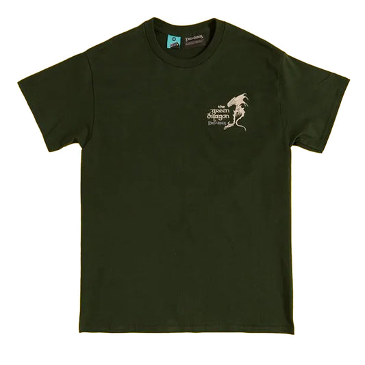 Green - Front - The Lord Of The Rings Unisex Adult Green Dragon Embroidered T-Shirt
