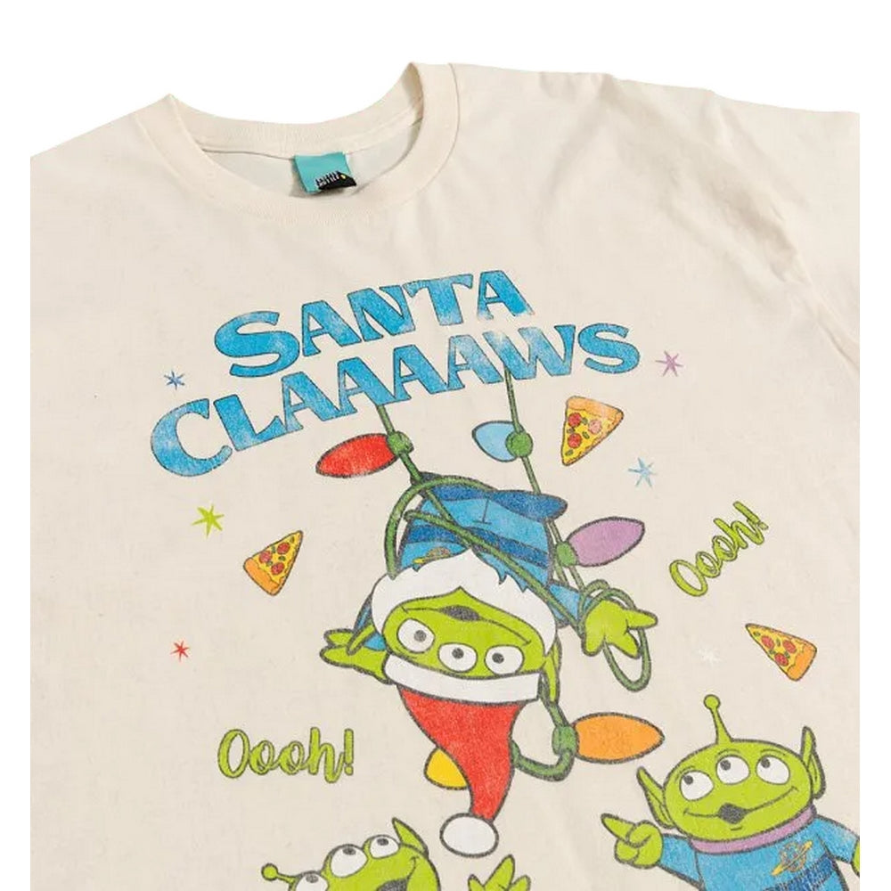 White - Side - Toy Story Unisex Adult Aliens Santa Claus Christmas T-Shirt