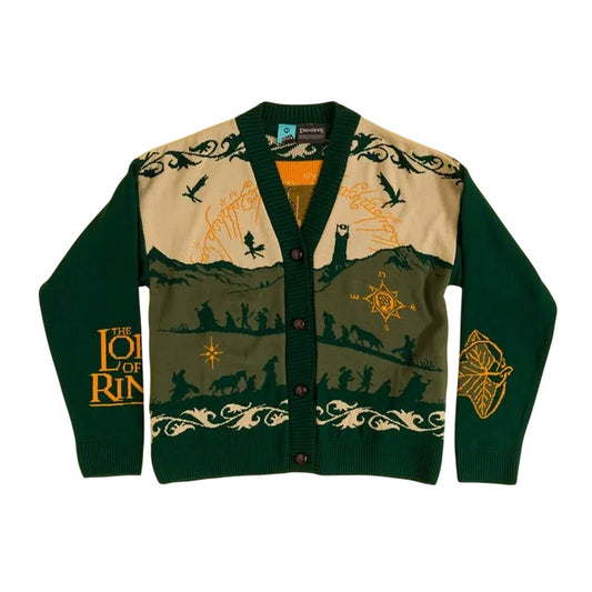 Green - Front - The Lord Of The Rings Unisex Adult Knitted Cardigan