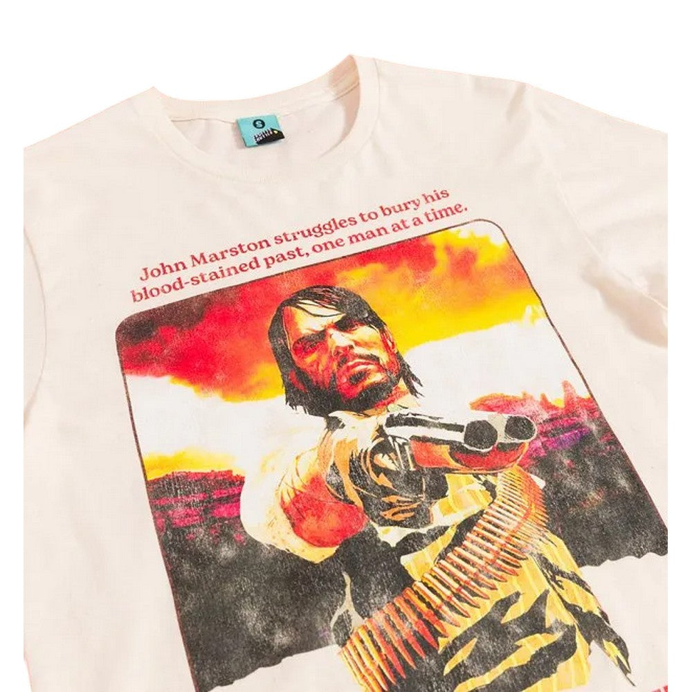 White - Side - Red Dead Redemption Unisex Adult Outlaws To The End John Marston T-Shirt