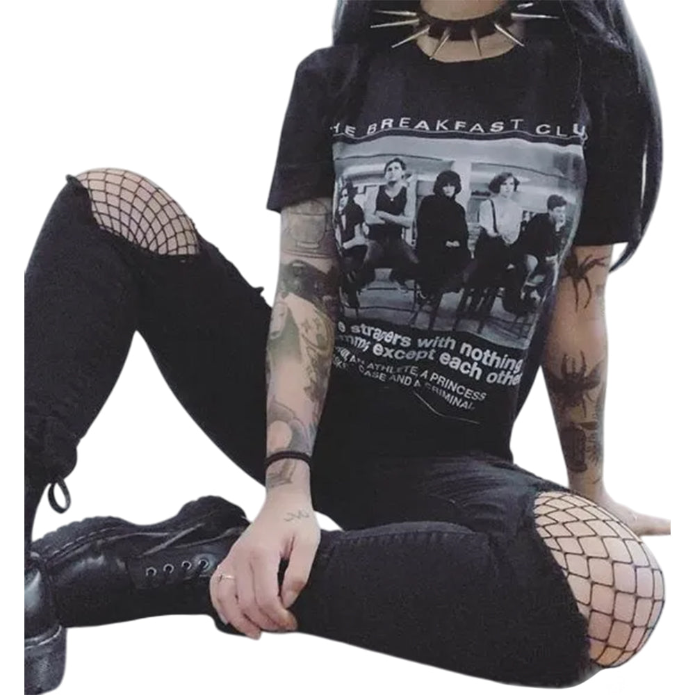Black - Side - The Breakfast Club Unisex Adult Detention T-Shirt