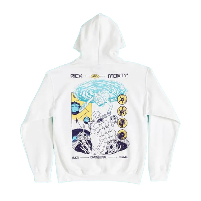White - Back - Rick And Morty Unisex Adult Portal Gun Hoodie