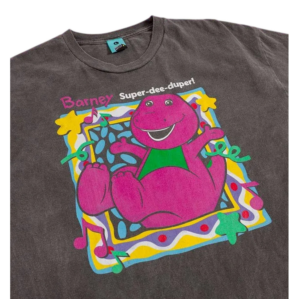 Charcoal - Side - Barney Unisex Adult Super Dee Duper T-Shirt