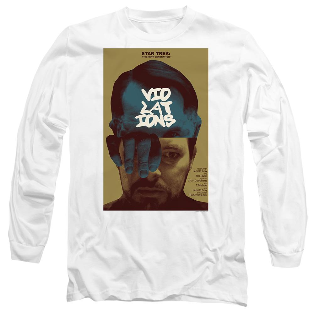 White - Side - Star Trek Unisex Adult The Next Generation Season 5 Episode 12 T-Shirt