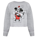 Heather Grey - Front - Disney Womens-Ladies Mickey & Minnie Mouse Peace Crop Sweatshirt