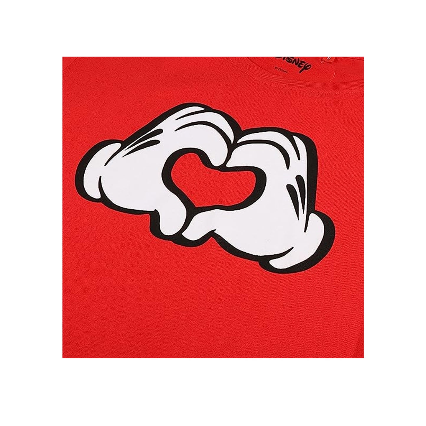 Red - Lifestyle - Disney Womens-Ladies Love Hands Mickey Mouse T-Shirt