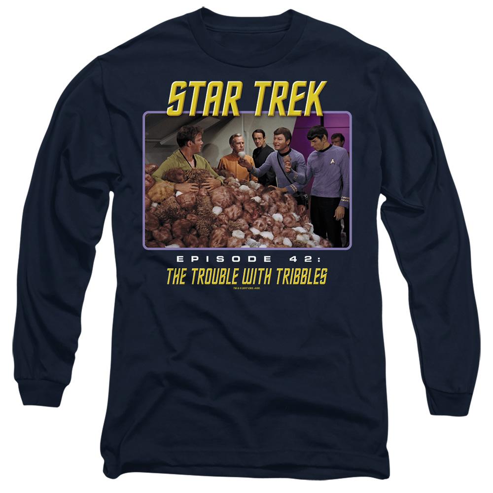 Navy - Side - Star Trek Unisex Adult The Trouble with Tribbles T-Shirt