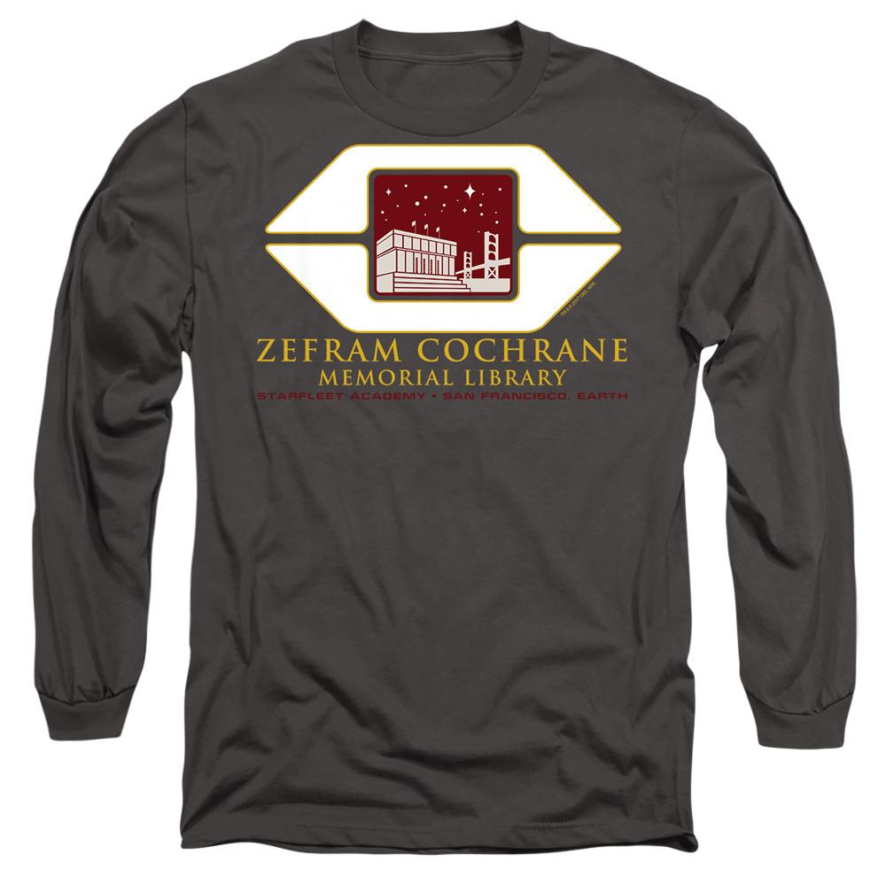 Charcoal - Side - Star Trek Unisex Adult Cochrane Library T-Shirt