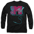 Black - Front - MTV Unisex Adult Microphone Logo T-Shirt