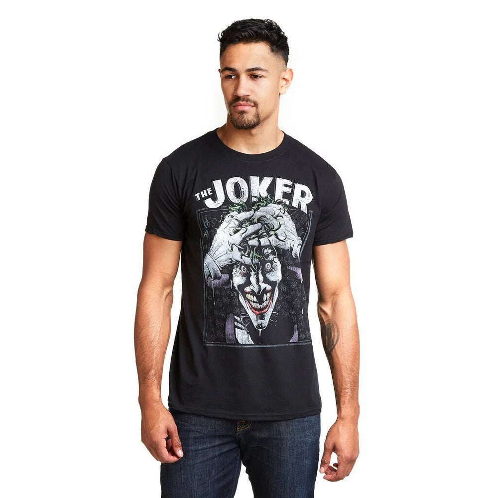 Black-White - Lifestyle - The Joker Mens Crazed T-Shirt