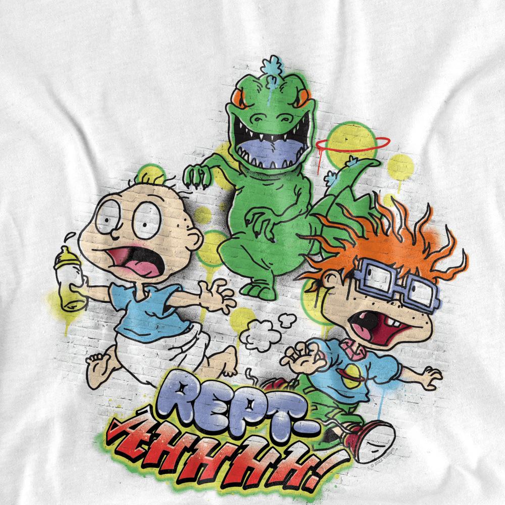 White - Side - Rugrats Unisex Adult Rept-Ahhhhh! Tommy & Chucky T-Shirt