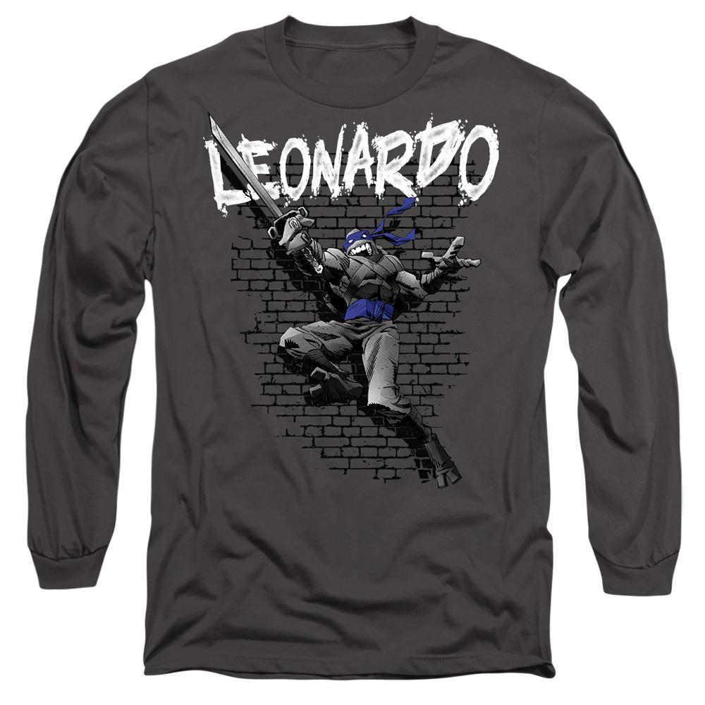 Charcoal - Side - Teenage Mutant Ninja Turtles Unisex Adult Leonardo T-Shirt