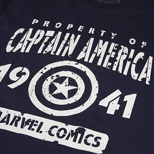 Navy-White - Lifestyle - Marvel Mens Property Of Captain America T-Shirt