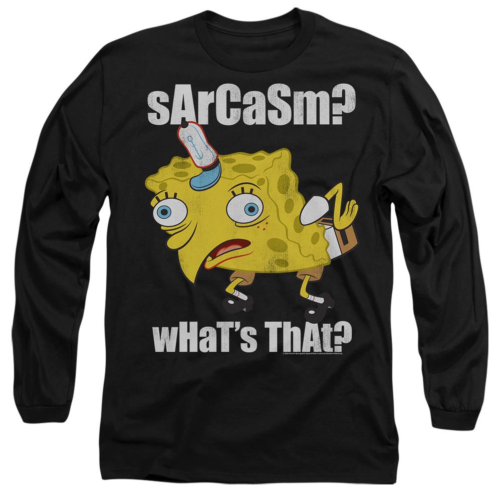 Black - Side - SpongeBob SquarePants Unisex Adult Sarcasm Meme T-Shirt