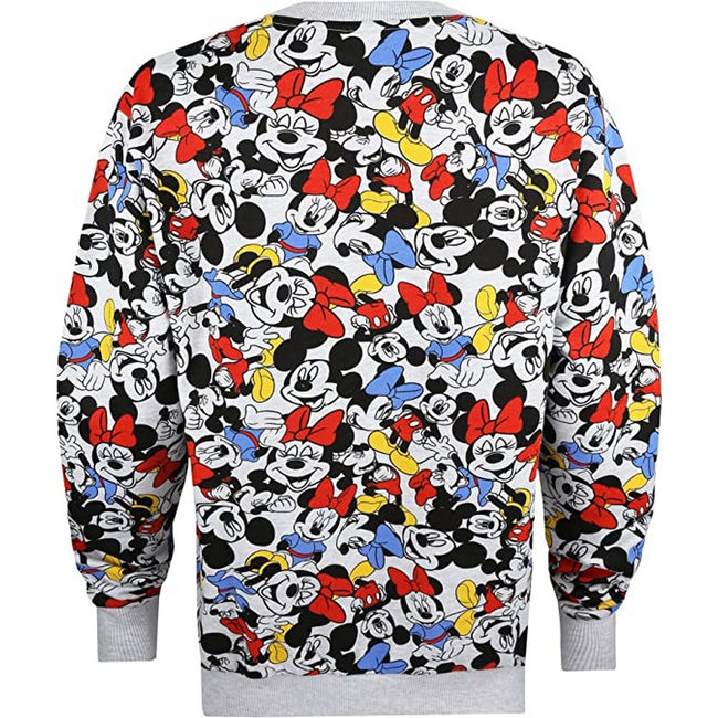 Light Grey - Back - Disney Womens-Ladies Fun Time Mickey & Minnie Mouse Sweatshirt