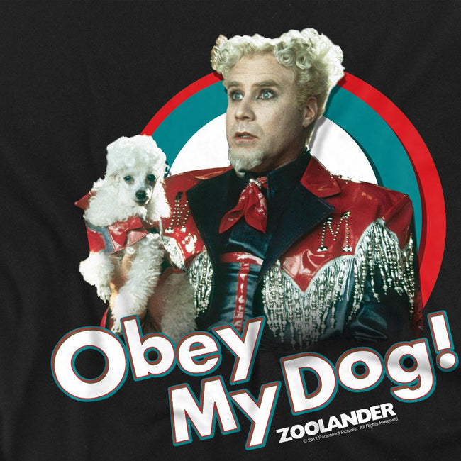 Black - Back - Zoolander Unisex Adult Obey My Dog T-Shirt
