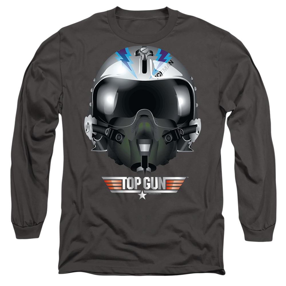 Charcoal - Side - Top Gun Unisex Adult Iceman Helmet T-Shirt