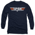 Navy - Front - Top Gun Unisex Adult Distressed Logo T-Shirt