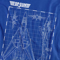 Royal Blue - Side - Top Gun Unisex Adult Schematic T-Shirt