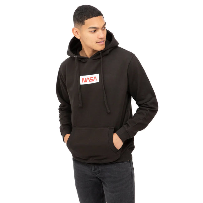 Black - Side - NASA Mens Box Logo Hoodie