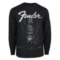 Black - Front - Fender Mens Guitar Long-Sleeved T-Shirt
