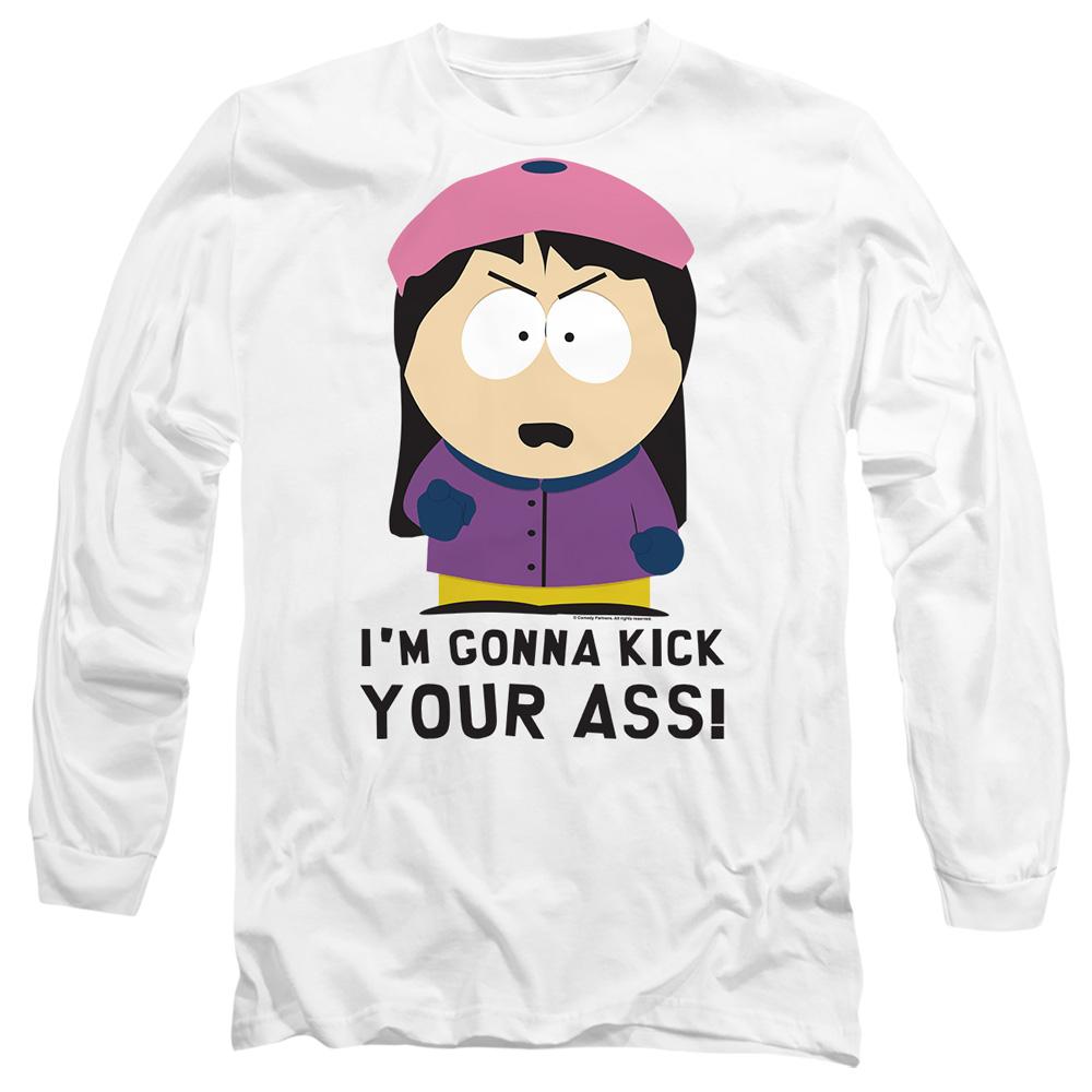 White - Side - South Park Unisex Adult I´m Gonna Kick Your Ass T-Shirt