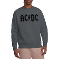 Charcoal - Side - AC-DC Unisex Adult Worn Logo Sweatshirt