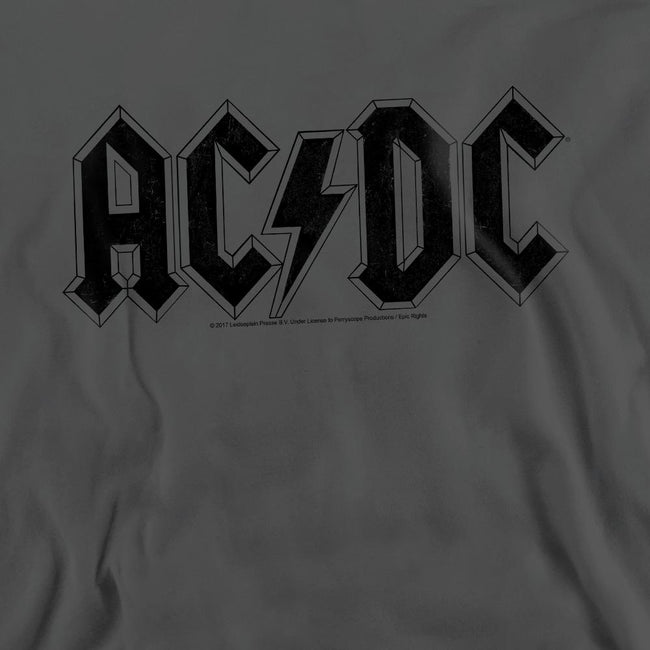 Charcoal - Pack Shot - AC-DC Unisex Adult Worn Logo Sweatshirt