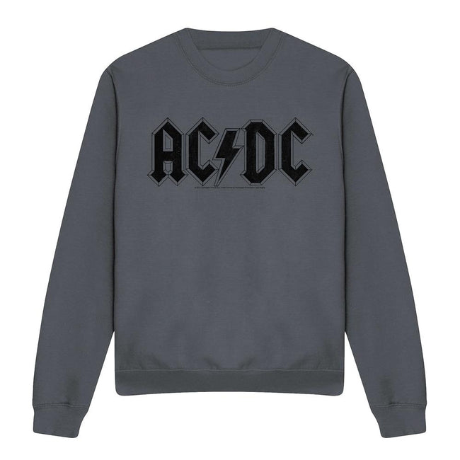 Charcoal - Front - AC-DC Unisex Adult Worn Logo Sweatshirt
