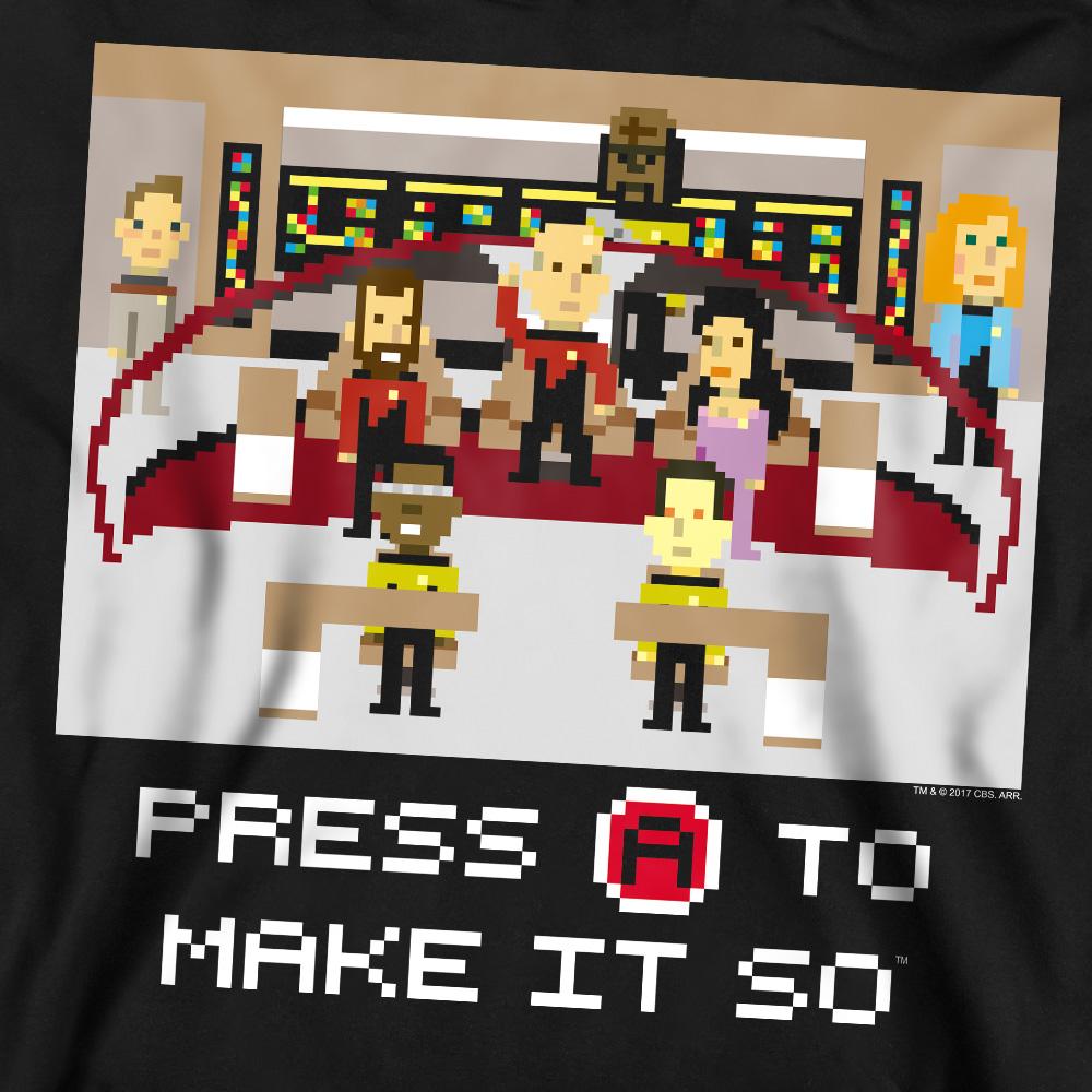 Black - Pack Shot - Star Trek Unisex Adult Make It So Pixel Sweatshirt