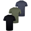 Black-Military Green-Navy - Back - Batman Mens Logo T-Shirt (Pack of 3)
