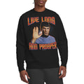 Black - Side - Star Trek Unisex Adult Original Live Long and Prosper Sweatshirt
