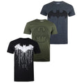 Black-Military Green-Navy - Front - Batman Mens Logo T-Shirt (Pack of 3)