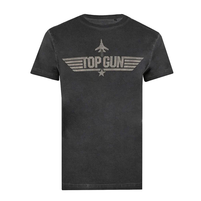 Vintage Black - Front - Top Gun Mens Monochrome Cotton T-Shirt