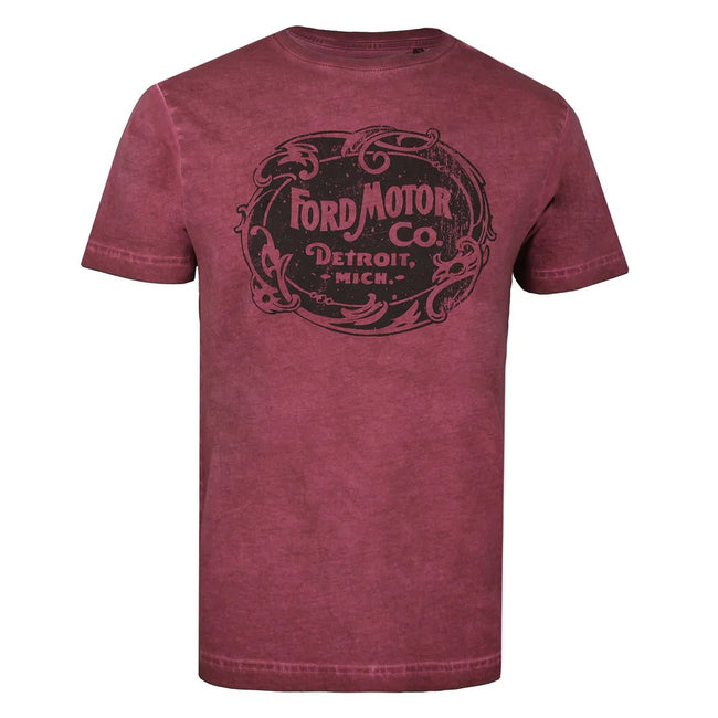 Vintage Burgundy - Front - Ford Mens Motor Co Vintage T-Shirt