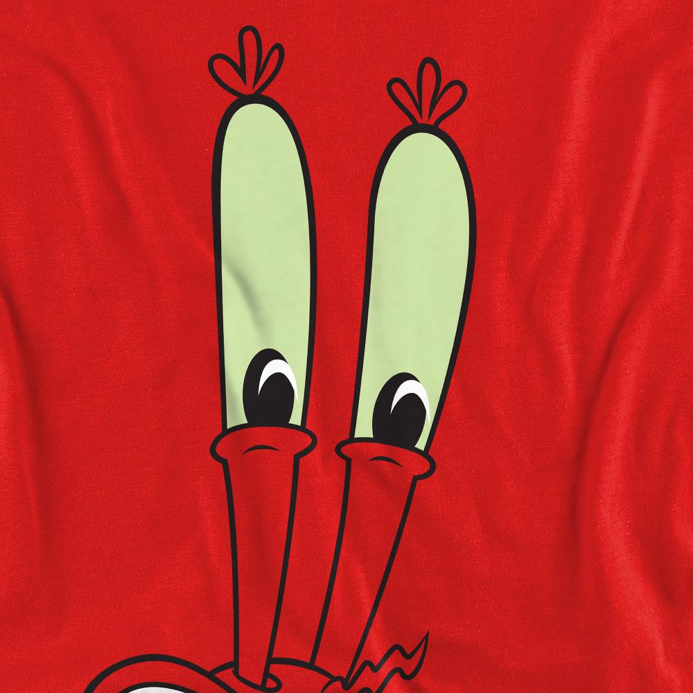 Red - Pack Shot - SpongeBob SquarePants Unisex Adult Smile Mr Krabs Face Sweatshirt